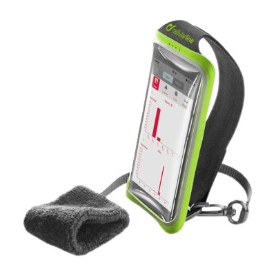 Cellularline Kалъф Cellularline - 3540 Sports Wrist, 5.2'', сив/зелен (HANDBANDK)