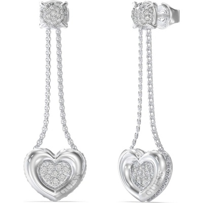 GUESS Visiace náušnice so srdiečkami L.O.V.E. JUBE05462JWRHT