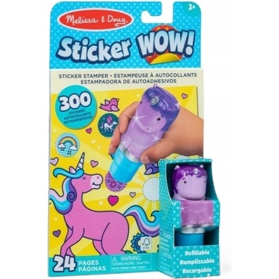 Melissa and Doug Sticker WOW! Razítka s nálepkami jednorožec 300 ks