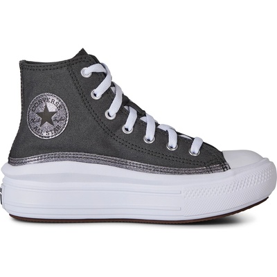 Converse Детски маратонки Converse Black All star Move Hi Glitter Trainers Childrens - Grey