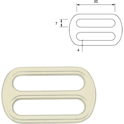 Posunovač na popruh 30 x 7 mm nikl Počet: 1 ks – Zboží Dáma