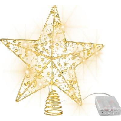Hviezda MagicHome Vianoce, plast, 10xLED teplá biela, 25 cm, 2xAA