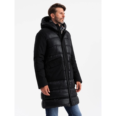 Ombre Clothing Мъжко ватирано дълго яке с големи джобове Ombre Clothing Ombre Clothing | Cheren | МЪЖЕ | XL