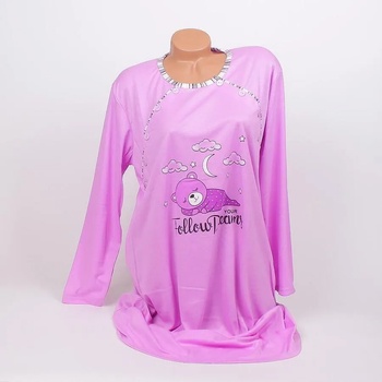 Image 1 of Макси нощница за кърмачки в лилаво с мече