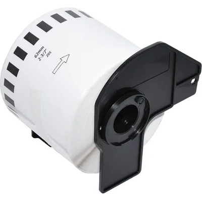 Makki съвместими етикети Brother DK-22205 - Roll White Continuous Length Paper Tape 62mm x 30.48m, Black on White - MK-DK-22205 (MK-DK-22205)