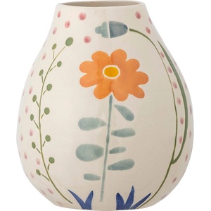 Bloomingville Кремава глинена ръчно рисувана ваза (височина 17 cm) Taza - Bloomingville (82060902)
