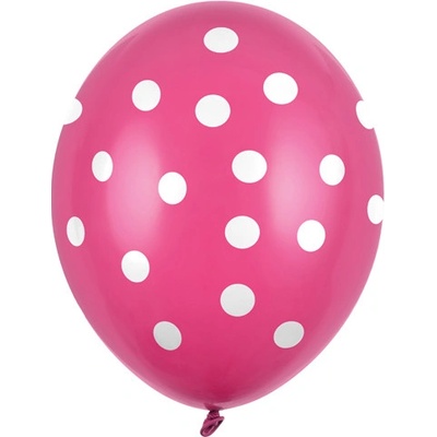 PartyDeco Latexový balón červený s čiernymi bodkami