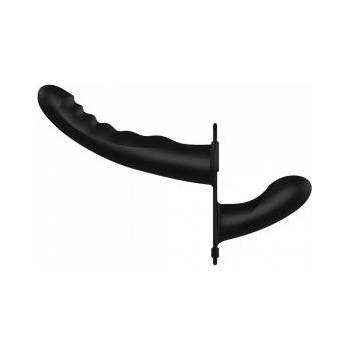 Boss of Toys Shots Dual Vibrating Silicone Adjustable Strap-On Black 10-Speed