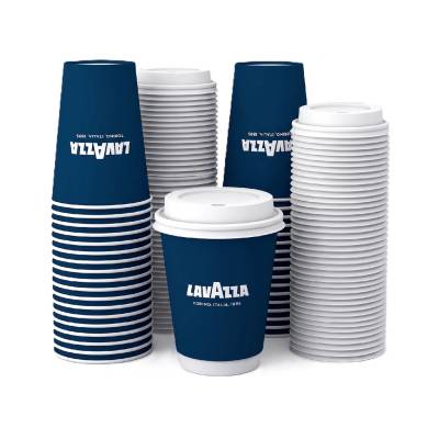LAVAZZA Хартиена чаша Lavazza с капак за кафе, синя, 80 мл, опаковка от 50 броя