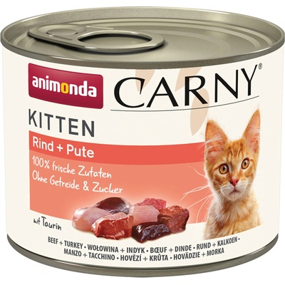 Carny Kitten hovězí krůtí maso 12 x 0,2 kg