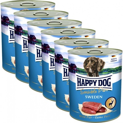Happy Dog Wild Pur Sweden zvěřinová 6 x 800 g
