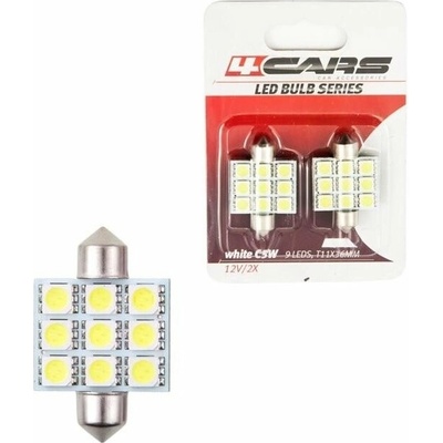 4Cars LED žiarovky 9 LED 12 V Festoon 5050SMD T11 × 36 mm 2 ks 92490