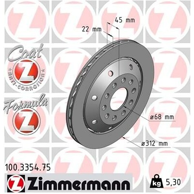 Brzdový kotúč ZIMMERMANN 100.3354.75 (100335475)