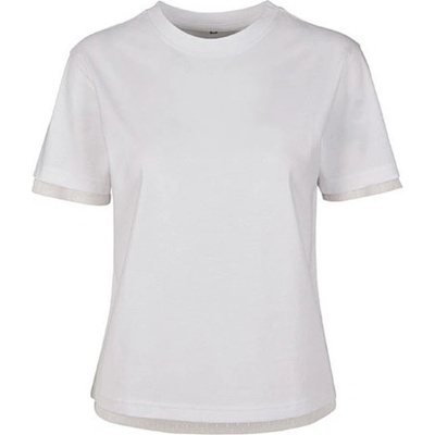 Build Your Brand Dámske tričko s čipkou BY124 White