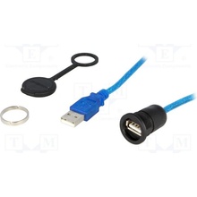 Encitech 1310-1002-01 USB 2.0, with cap, USB A socket, USB A plug, 0.5m