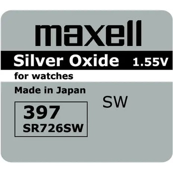 Maxell Бутонна батерия сребърна maxell sr726 sw /ag2/ 397/, 1.55v (ml-bs-sr726-sw)