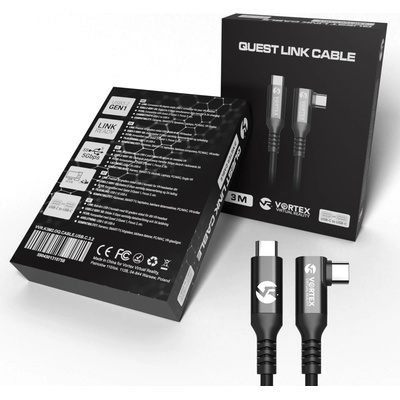 3-метров кабел от VortexVR USB-C към Meta Quest Link | към Quest 3S Quest 3 Quest 2 (VVR.K3M2.OQ.CABLE.USB.C.3.2)