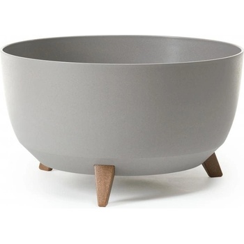 Kvetináč LAMELA ROMA ECO WOOD O 47 cm, sivá, misa na nôžkach MAT34904