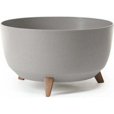 Kvetináč LAMELA ROMA ECO WOOD O 47 cm, sivá, misa na nôžkach MAT34904