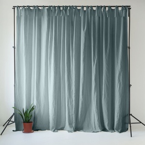 Linen Tales Сиво-синьо ленено перде 140x300 cm Blue Fog - Linen Tales (LT-CURTNTIE-140x300-BF)