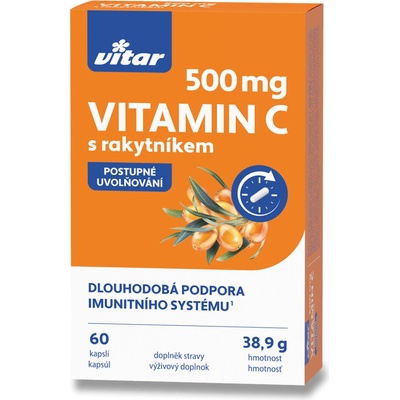 Vitar Vitamín C 500 mg s rakytníkem 60 kapslí