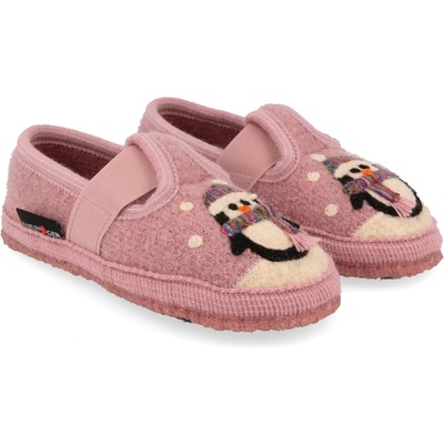 Haflinger Детски пантофи Haflinger Kid's Pinguin Slippers - Rosewood - размер 25 (EU) (702-3683-0213)