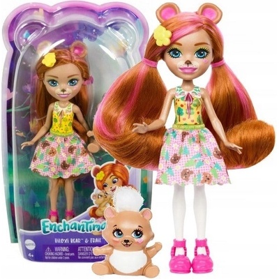 Mattel Enchantimals Panenka se zvířátkem Biloxi Bear a Trail HTP81