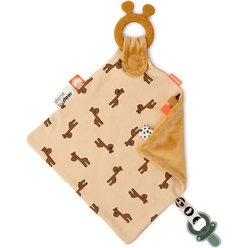 Done by Deer Плюшено одеялце Raffi с гризалка горчица (4313304)