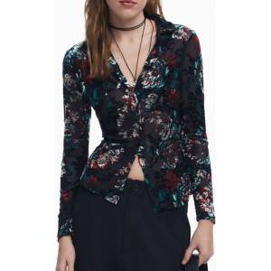 Desigual Дамска дългоръка риза desigual, Размер xs, Цвят Черен (25wwtk53_ne2000)