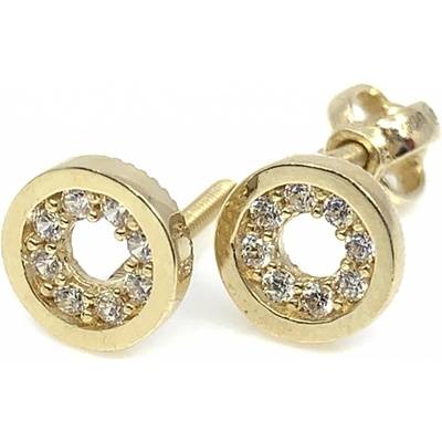 Jan Kos jewellery zlaté náušnice s bílým kamenem 59631583