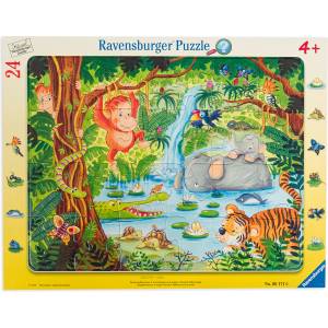Ravensburger Пъзел Ravensburger от 24 части - Приятели в джунглата (06171) - ozone