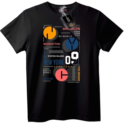 NOONEBRAND Тениска Нюйоркски Квартали - S, Black