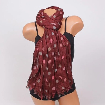 Image 1 of Дамски шал в кестеняво-кафяв цвят с точки