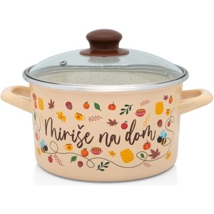 Metalac Posude 16 см (1, 9 л) дълбока емайлирана тенджера Metalac Posude с дизайн THE SCENT OF HOME