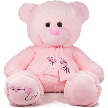 Image 1 of Плюш АМЕК Плюшено мече в розово с шал с надпис Любов Love