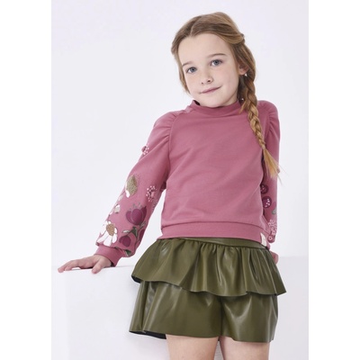 Mayoral Пола- панталон от кожа за момиче в зелено Майорал