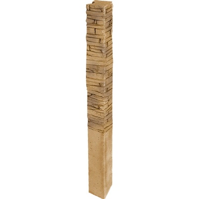 DITON Plotový systém QUICK WALL STONE Velikost: 15 × 15 × 250, Varianta: Quick wall stone - sloupek koncový 160 hnědý mix, Povrch: standard, reliéfní