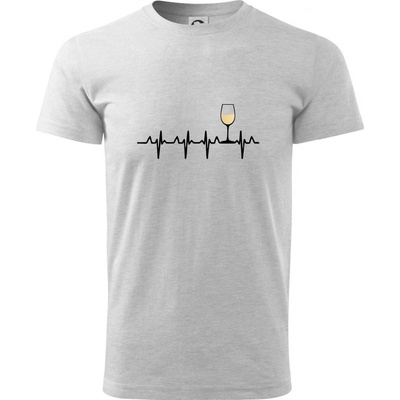 EKG Víno biele víno tričko svetlosivý melír