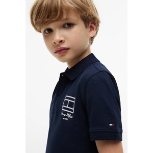 Tommy Hilfiger тениска с яка за деца с памук (KB0KB10603.128.176.9BY2) - answear - 91,90 лв