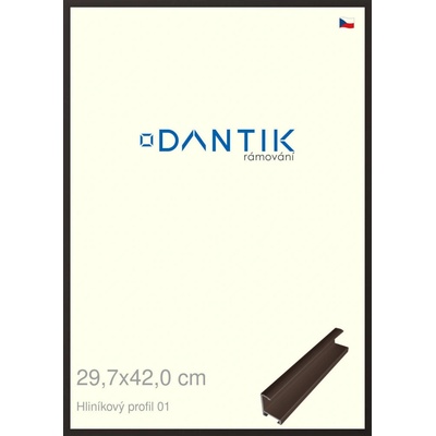DANTIK rám na obraz 29,7 x 42 Hnědá matná