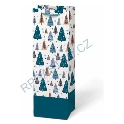 Papírová taška vánoční T12 na lahev V30 12 x 36 x 10 cm (5252801.1)