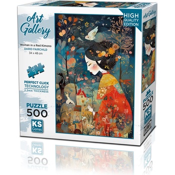 KS Games Пъзел KS Games от 500 части - Жена в червено кимоно (20070)