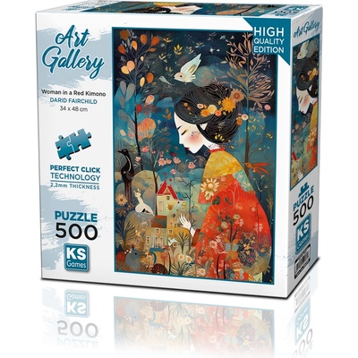 KS Games Пъзел KS Games от 500 части - Жена в червено кимоно (20070)