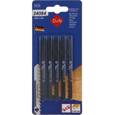 Levior Plátky do přímočaré pily HCS B&D 75/1,3mm 5ks 12340