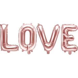 PartyDeco Балон от фолио LOVE розово-златист 140 x 35 см