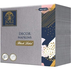Joli сиви цветни салфетки лукс двупластови 30 бр