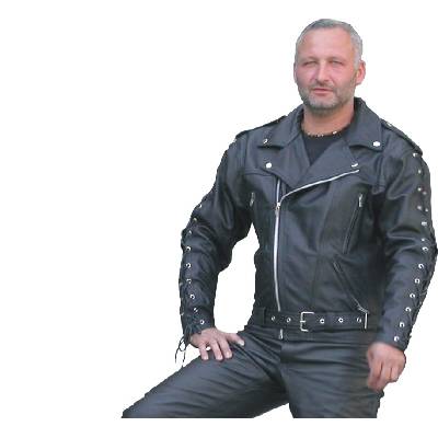 bunda F-J kožená na chopper barva: černá, Velikost: 56