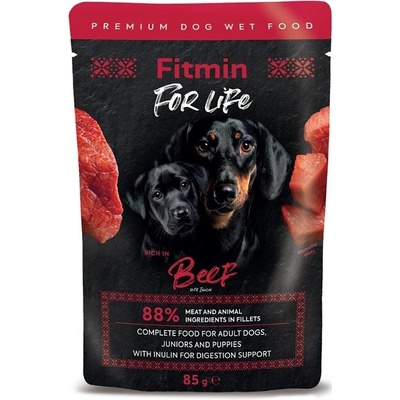 Fitmin For Life Dog adult puppy beef with inulin 28 x 85 g