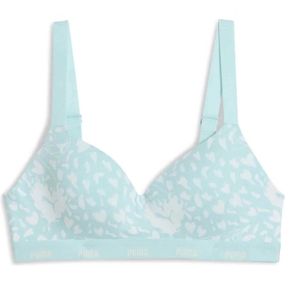 PUMA Printed Padded bikini top - Blue (Mint)