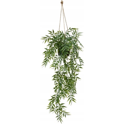 Závěsný BAMBUS v květináči ZELENÝ PLAST 10 X 10 X 75 CM